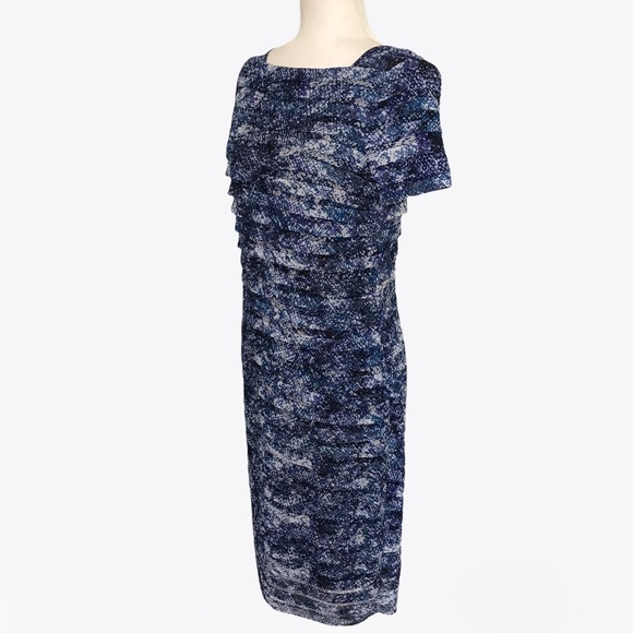 Adrianna Papell Ruffle Sheath Women’s Midi Dress - 6/8 - Picture 6 of 17